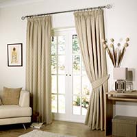 Curtains Lined Pencil Pleat Linen 132 x 137cm