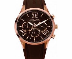 Ladies Brown Rubber Strap Watch