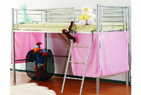 Joseph Metal Mid Sleeper Bunk Bed-Silver