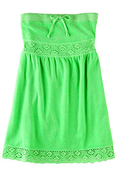 Crochet trim strapless dress