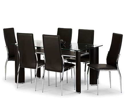 Boston Rectangular Dining Set with Glass Top