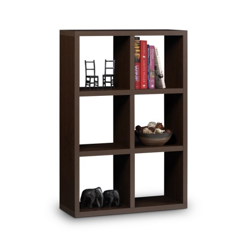 Julian Bowen Picasso 6 Cube Bookcase In Mahogany