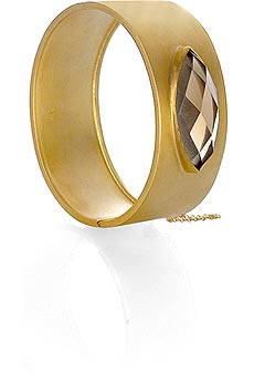 Leaf stone cuff bracelet