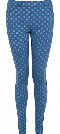 Womens Indigo Spot Jacquard Jeggings Ladies (6 - Indigo)