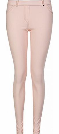 Womens Pale Pink Jean Leggings Ladies (8 - Pink)