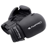 Leather Sparring Gloves Black 6oz