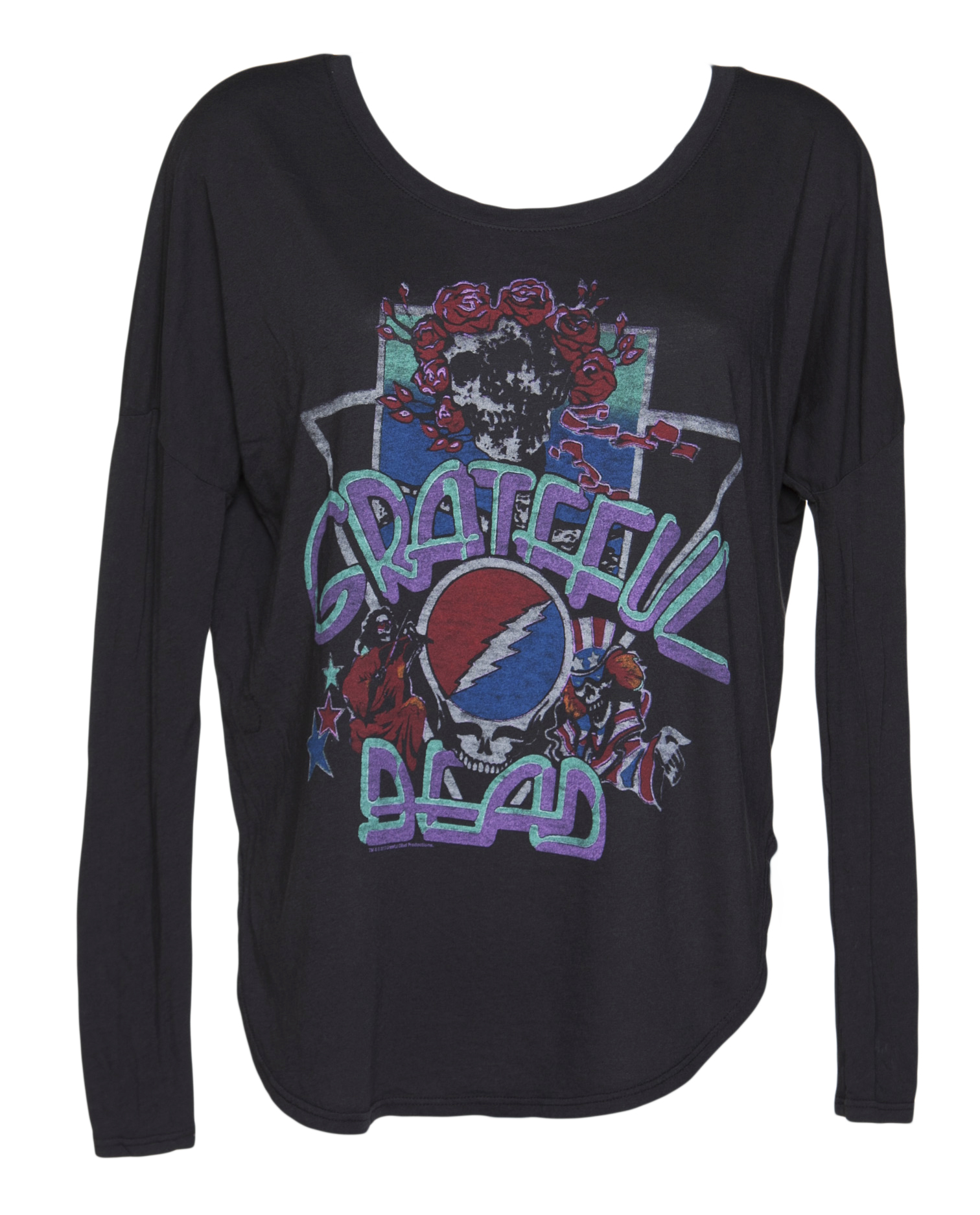 Ladies Black Grateful Dead Long Sleeved T-Shirt