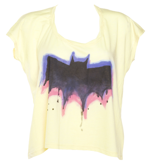 Ladies Painted Batman Logo Off The Shoulder