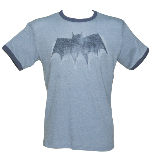 Mens Blue Marl Triblend Batman Watercolour