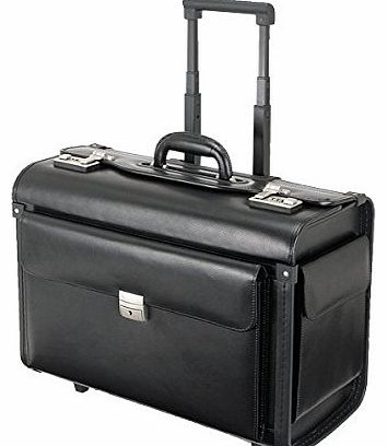 Alassio - 92301 SILVANA - trolley pilot case, wheeled, imitation leather, black