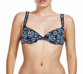 Black underwired push-up bra