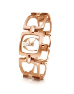 Hole - Rose Gold Plated Cutout Link Bracelet Watch