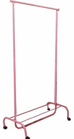 43 x 83 x 108 cm Ladies Girls Adjustable Clothing Rail Garment Rack, Pink