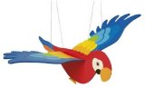 BIG FLYING PARROT FLAPS. HANGING WOODEN MOBILE NURSERY