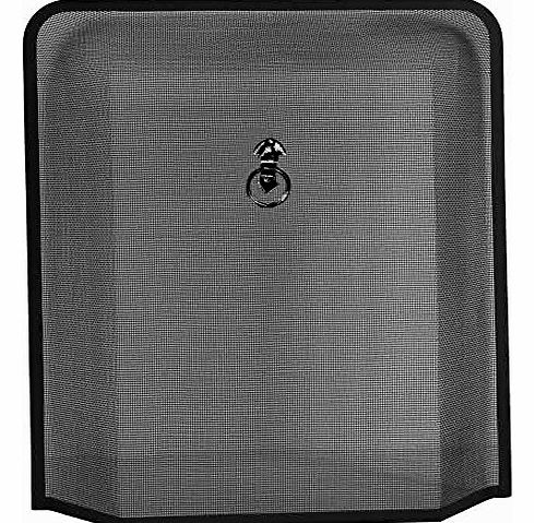 Black Fireguard Freestanding Fireside Fine Mesh Fire Guard Screen Sparkguard