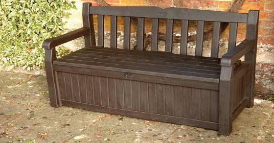 Keter GARDEN BENCH   UNDER STORAGE KETER 140CM RESIN PATIO FURNITURE 265L LOCKABLE