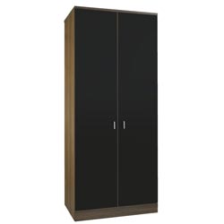 - Mono Black 2 Door Wardrobe + Cornice