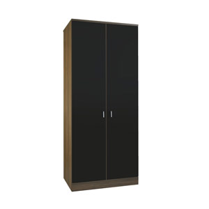 , Mono Black, 2 Door Wardrobe