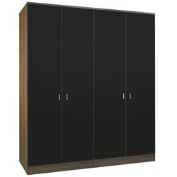 - Mono Black 4 Door Wardrobe + Cornice