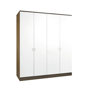 , Mono White, 4 Door Wardrobe