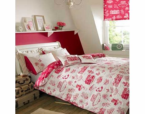 Harriet Raspberry Duvet Cover -