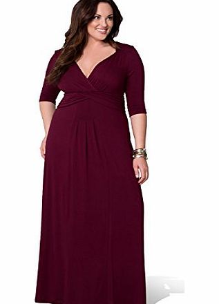 Kiyonna Clothing Desert Rain Maxi Dress (XL, Raspberry Wine)