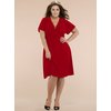 LOLA RUCHED DRESS - RED