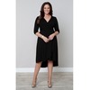 Winona Hi-Lo Hem Wrap Dress in Black