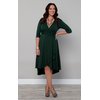 WINONA HI-LO HEM WRAP DRESS IN GREEN - PRE ORDER