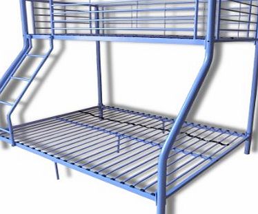 FoxHunter New Purple Metal Triple Children Sleeper Bunk Bed Frame No Mattress Double Bed Base Single On Top