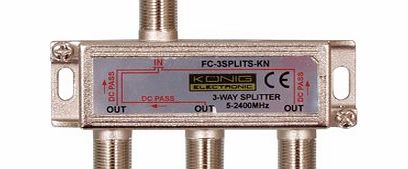 3 way satellite splitter splits 1 dish to feed 3 sky plus etc