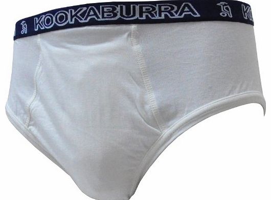 Kids Cricket Jock Brief - Neutral/Blue Waistband, Small Boys