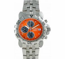 Krug Baumen Mens Sportsmaster Diamond Orange Dial