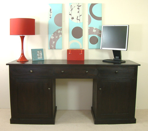 Hidden Office Twin Pedestal Computer Desk