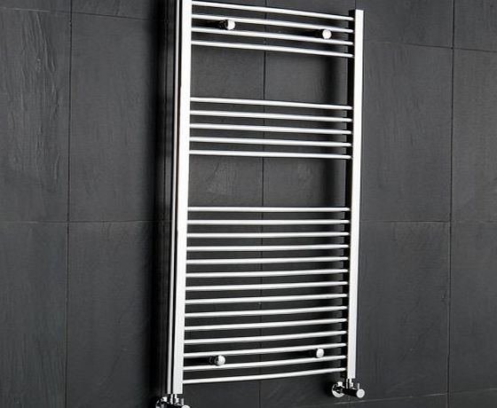  Premium Chrome Curved Heated Bathroom Towel Radiator Rail 1200mm x 600mm