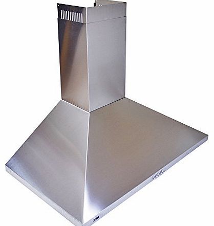 MET90 Wide Stainless Steel Cooker Hood Extractor Fan, 90 cm