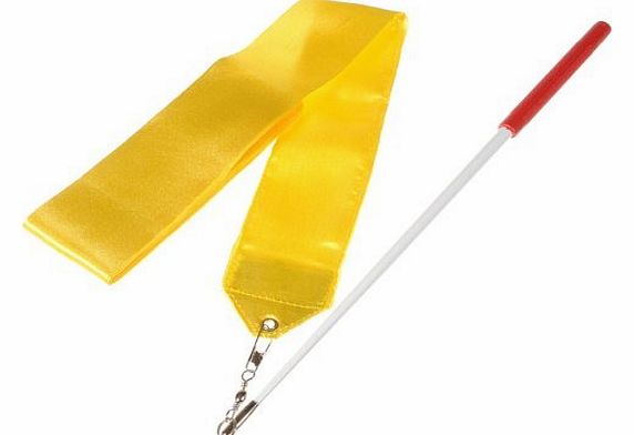 4m Dance Ribbon Wand Gym Rhythmic Art Gymnastic Ballet Streamer Twirling Rod Yellow