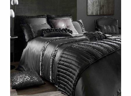 CASSIA BY KYLIE MINOGUE DESIGNER BLACK SUPER KING SIZE COTTON DUVET QUILT COVER