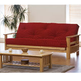 Jasmin Double Futon with Supreme Mattress in Burgundy Fabric Range 1