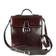 Dark Brown Leather Vertical Briefcase