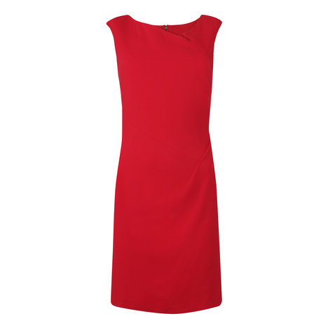 Dee Wool Hip Pleat Dress Colour Dark Red