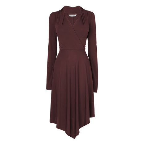 Lory Jersey Wrap Dress Colour Aubergine