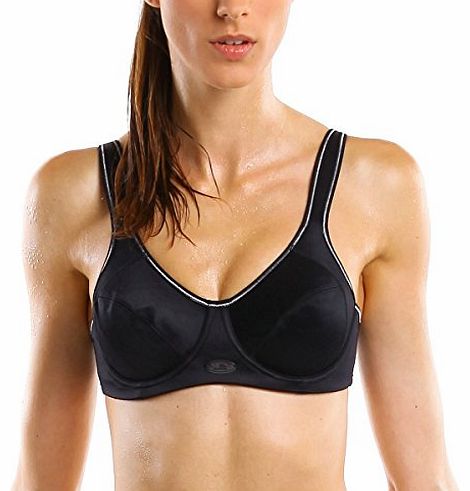 Womens High Impact Level 3 Comfort Support Underwire Minimizer Sports Bra Black 34D