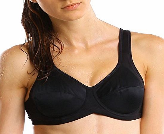 Womens Level 4 High Impact Maximum Support Active Underwire Sports Bra Black 32 B