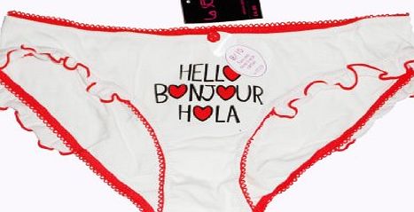 La Senza NEW LADIES EX STORE LA SENZA HELLO BONJOUR HOLA BRIEFS SIZE UK 12-14 EUR 40-42 UNDERWEAR WOMEN KNICKERS