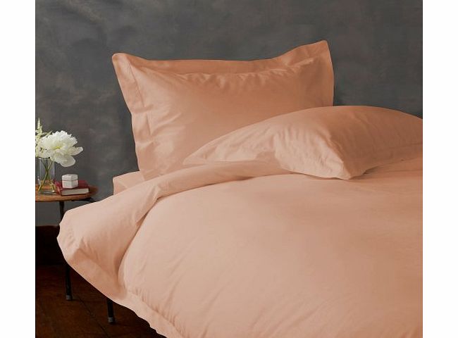 300 TC Egyptian cotton Duvet Set Italian Finish Solid ( Uk Single , Peach )