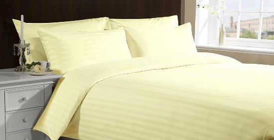 500 TC Egyptian cotton Duvet Set Italian Finish Stripe ( Single Long , Yellow )