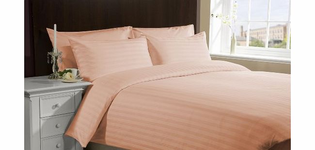 800 TC Egyptian cotton Duvet Set Italian Finish Stripe ( Uk Single , Peach )