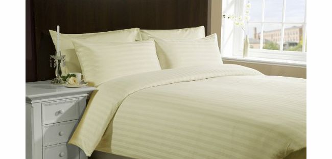 800 TC Egyptian cotton Duvet Set Italian Finish Stripe (UK Double , Ivory )