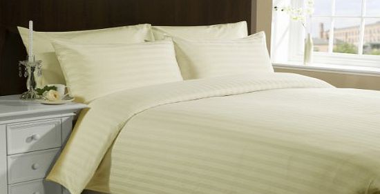 800 TC Egyptian cotton Duvet Set Italian Finish Stripe (UK King , Ivory )